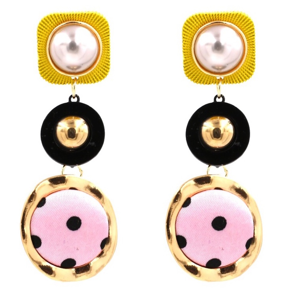 Bohemian Simulated Pearl Drop Earrings - Picture 1 of 1